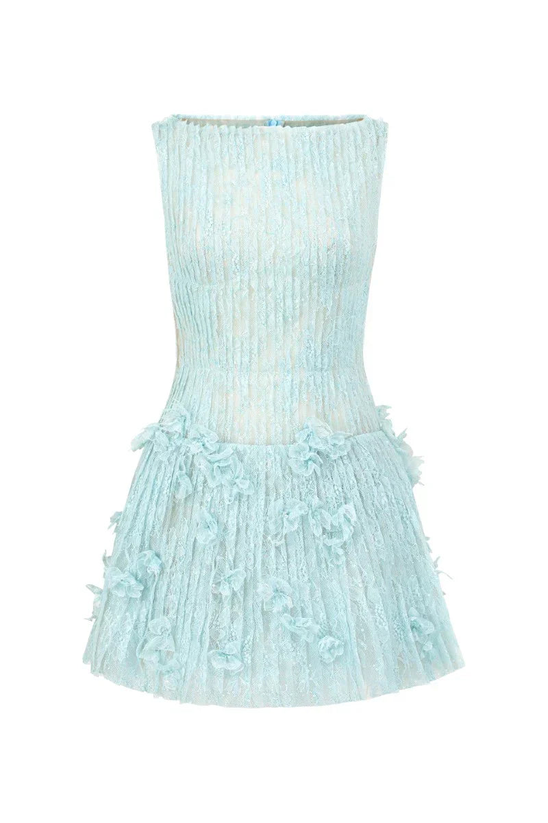 Aqua | Sleeveless Lace Mini Dress