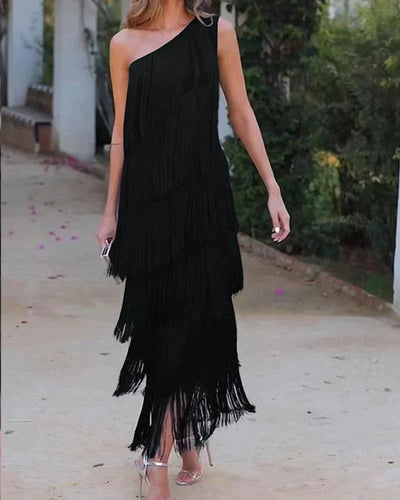 Sable | Chic Fringe Maxi Dress