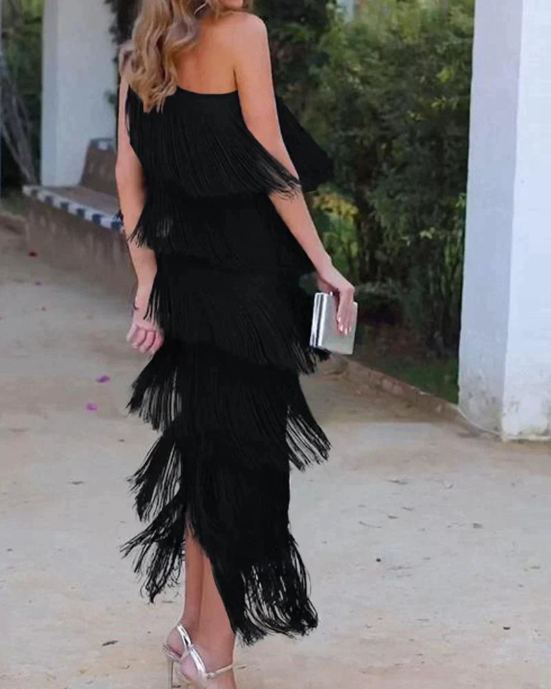 Sable | Chic Fringe Maxi Dress
