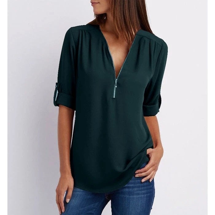 Gwen | Stylish Zipper Blouse