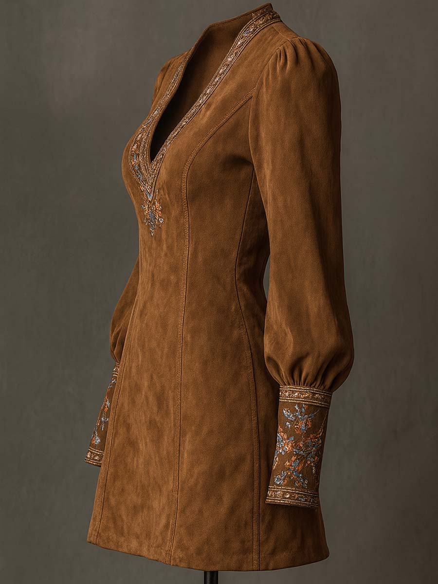 Cleo | Vintage Suede Mini Dress