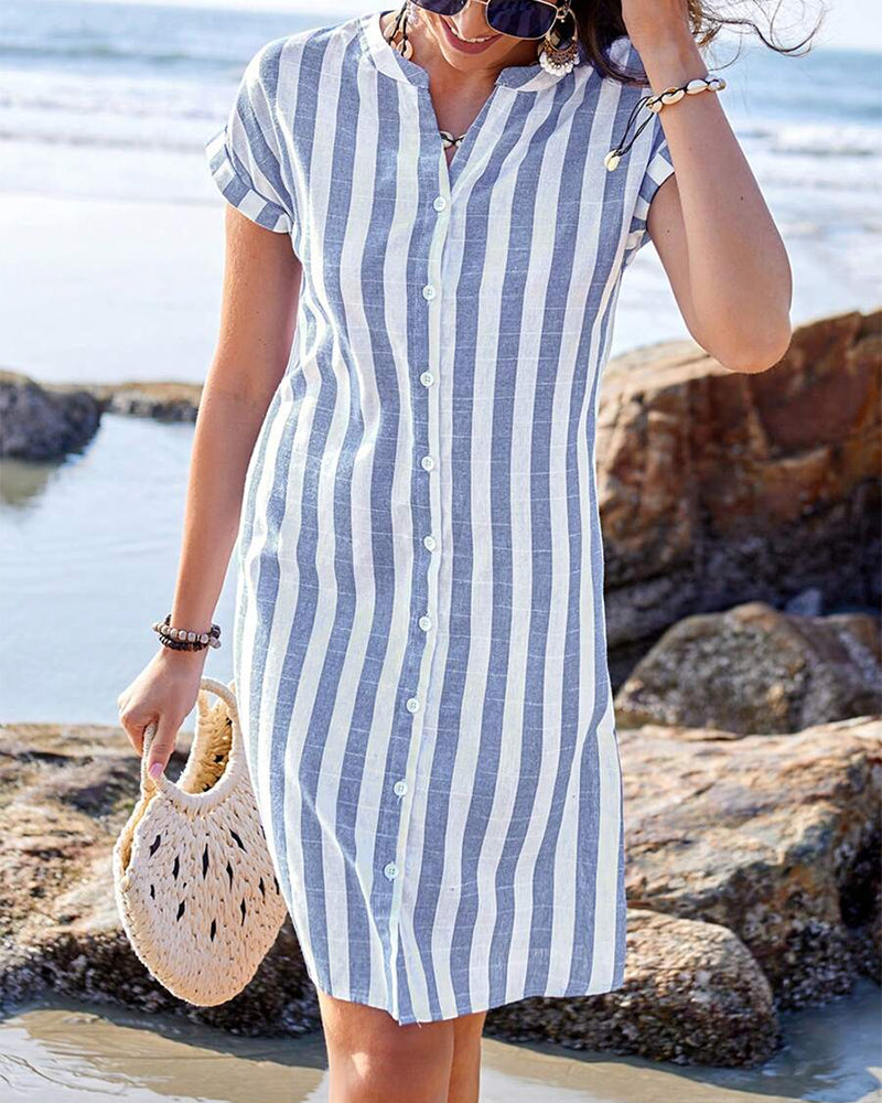 Zara | Chic Striped Shirt Dress