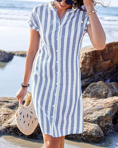 Zara | Chic Striped Shirt Dress