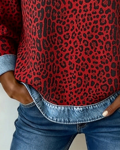 Zara | Trendy Leopard Patch Sweatshirt