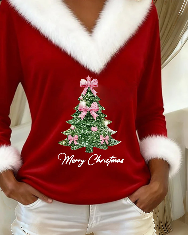 Coco | Festive Fur Collar Top