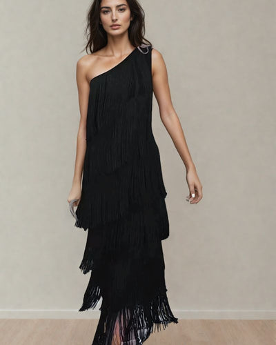 Sable | Chic Fringe Maxi Dress