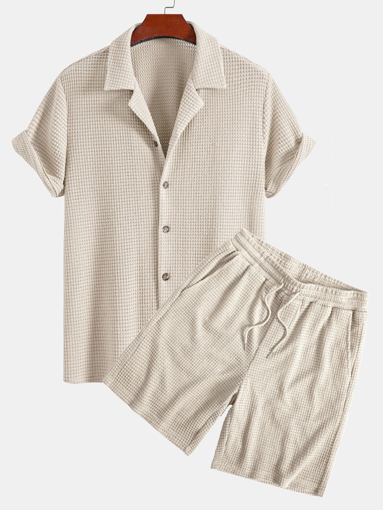 Coastal | Waffle Texture Shirt & Shorts