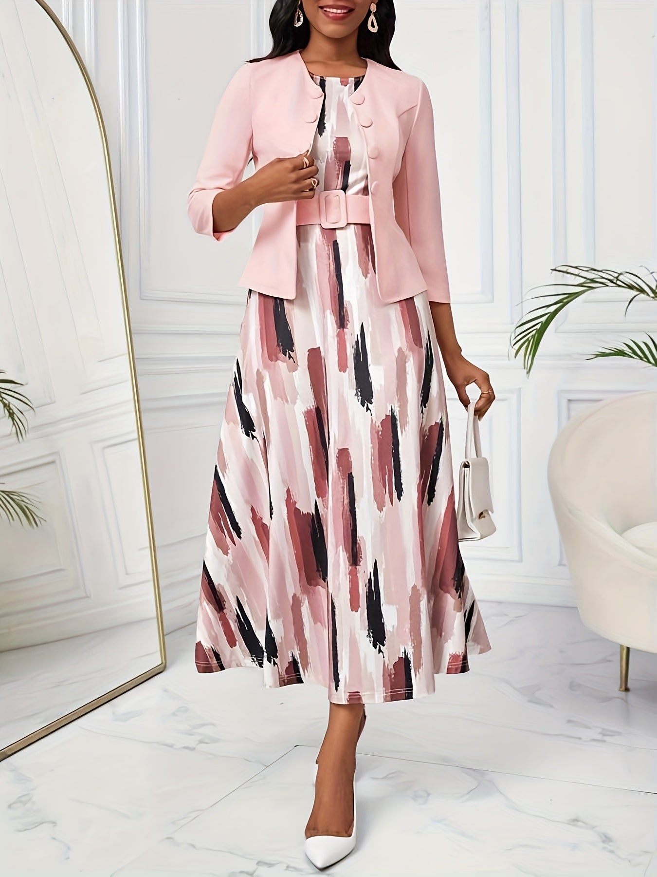 Luxe | Printed Belted Two-Piece