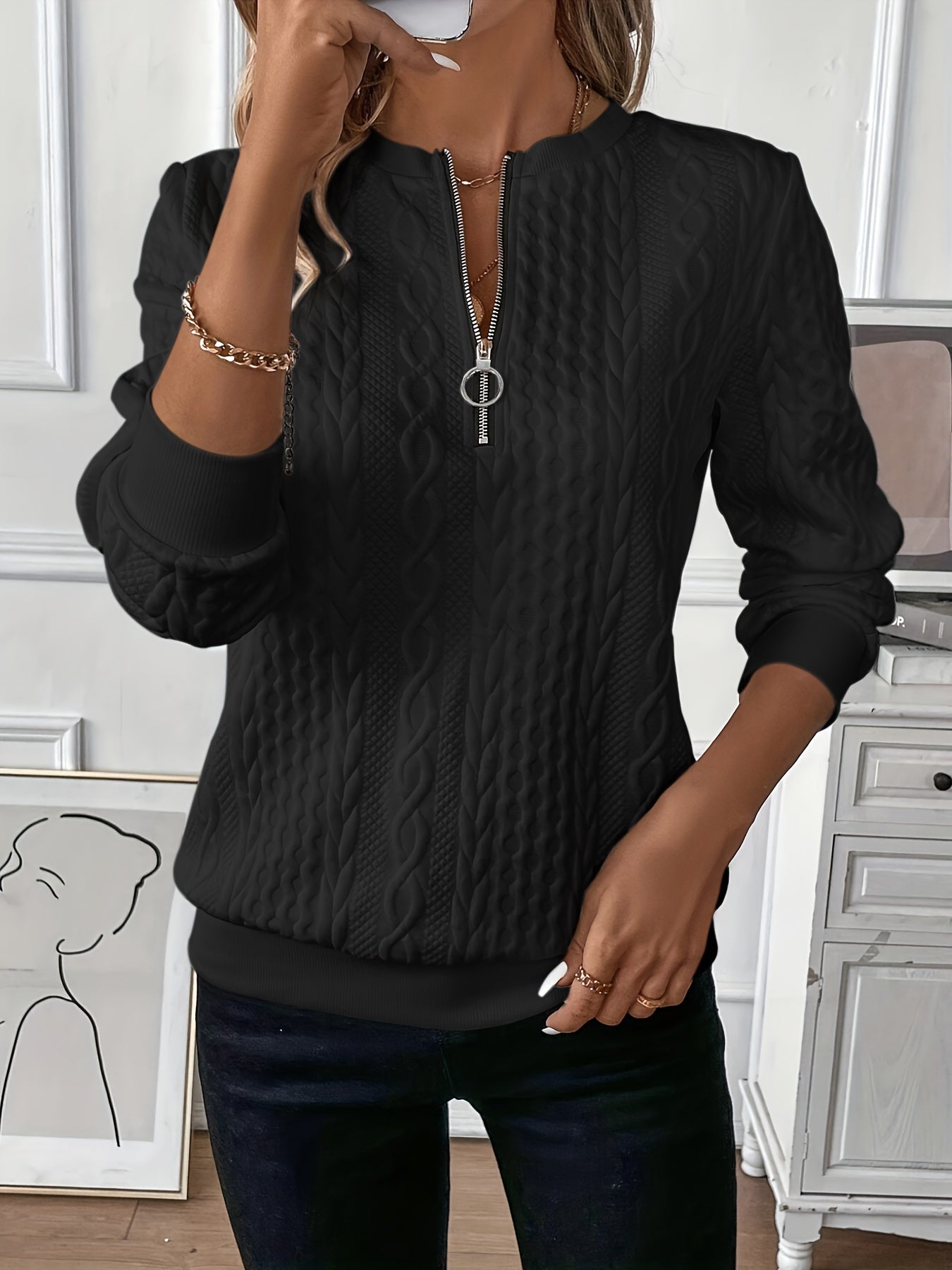 Nora | Chic Zipper Sweater
