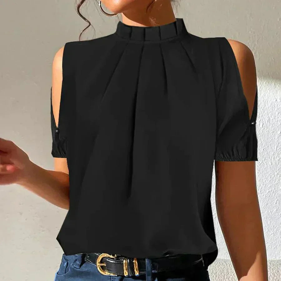 Lumi | Pleated Top with Slit Sleeves