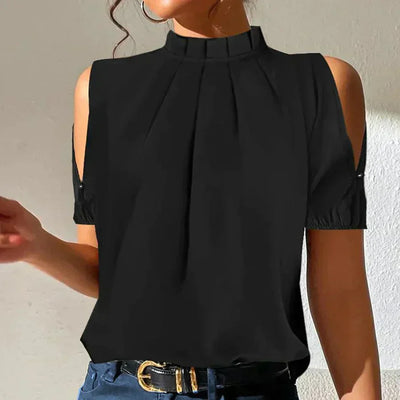 Lumi | Pleated Top with Slit Sleeves
