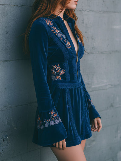 Zara | Boho Velvet Mini Dress