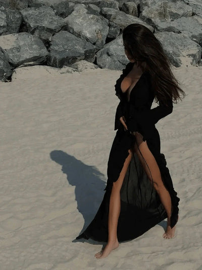 Breezy | Sheer Ruffle Beach Cover-Up