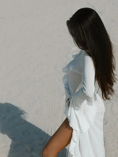Breezy | Sheer Ruffle Beach Cover-Up