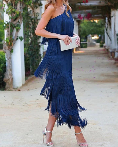 Sable | Chic Fringe Maxi Dress