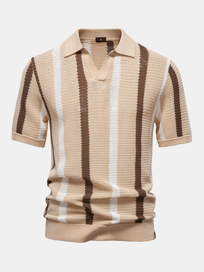 Cove | Striped V-Neck Polo & Trousers