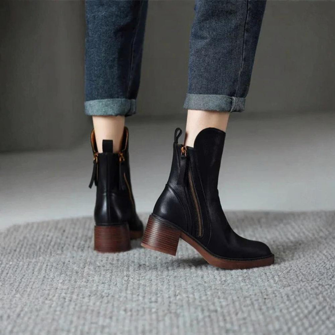 Mira | Chic Leather Ankle Boots