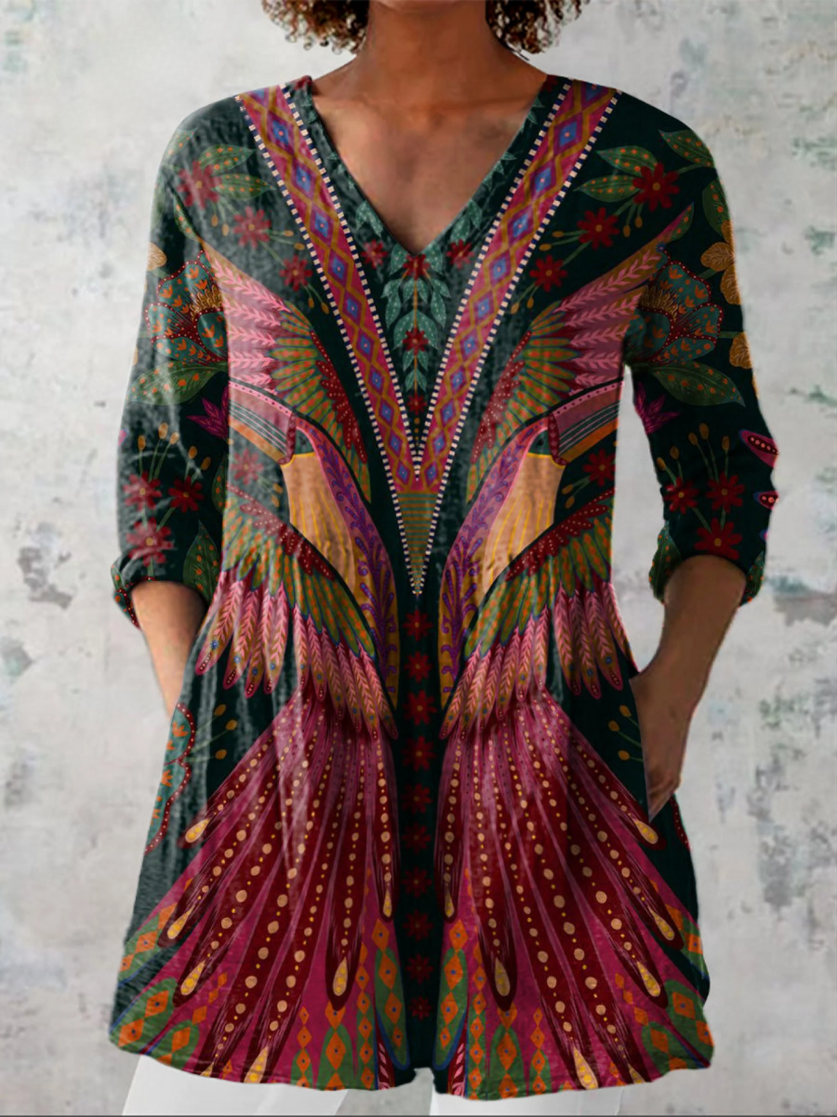 Cleo | Chic Long V-Neck Shirt