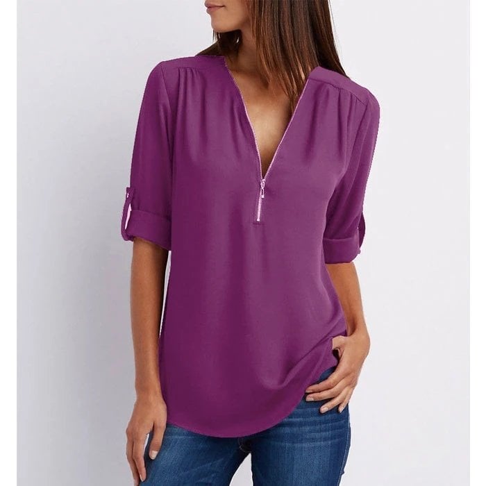 Gwen | Stylish Zipper Blouse
