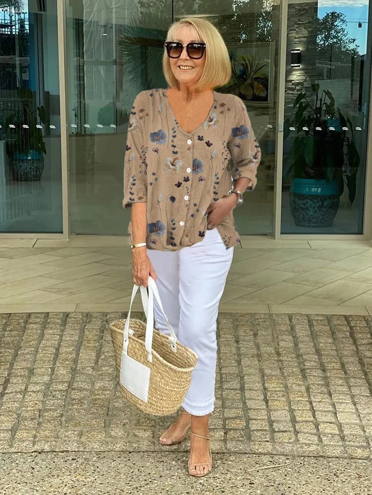 Jolie | Printed Button Tunic Top