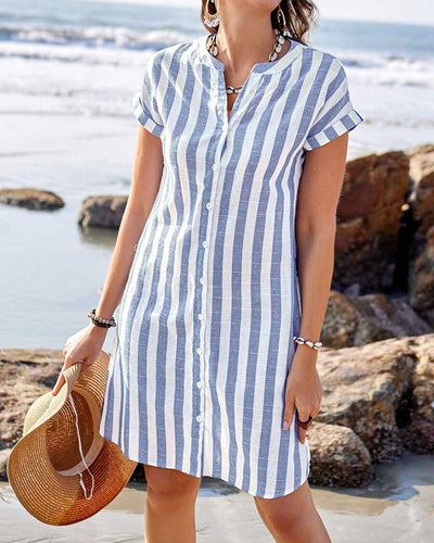 Zara | Chic Striped Shirt Dress