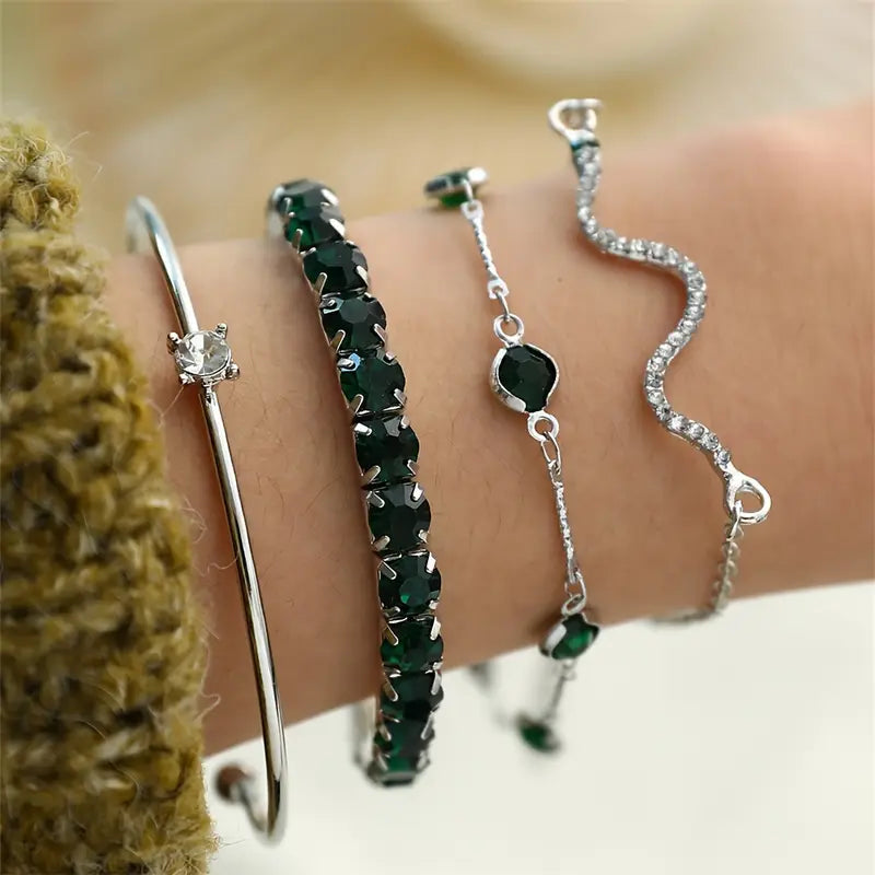 Jadea | Elegant Green Gemstone Bracelets