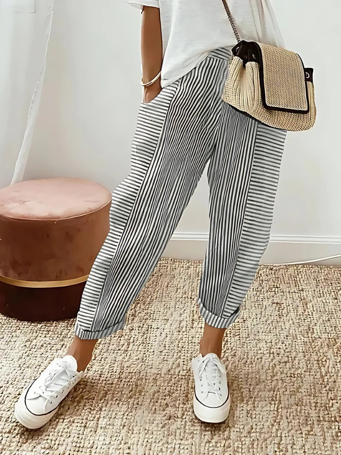 Cleo | Comfortable Striped Trousers