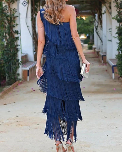 Sable | Chic Fringe Maxi Dress