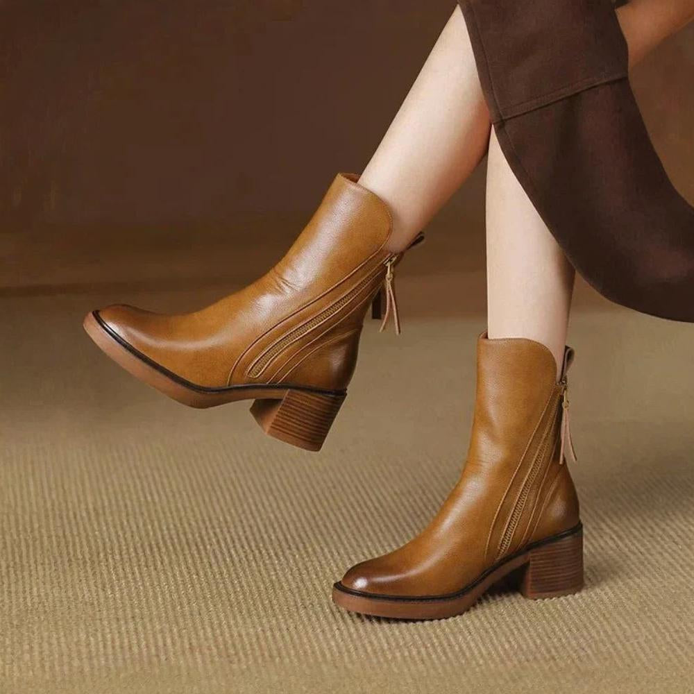 Mira | Chic Leather Ankle Boots