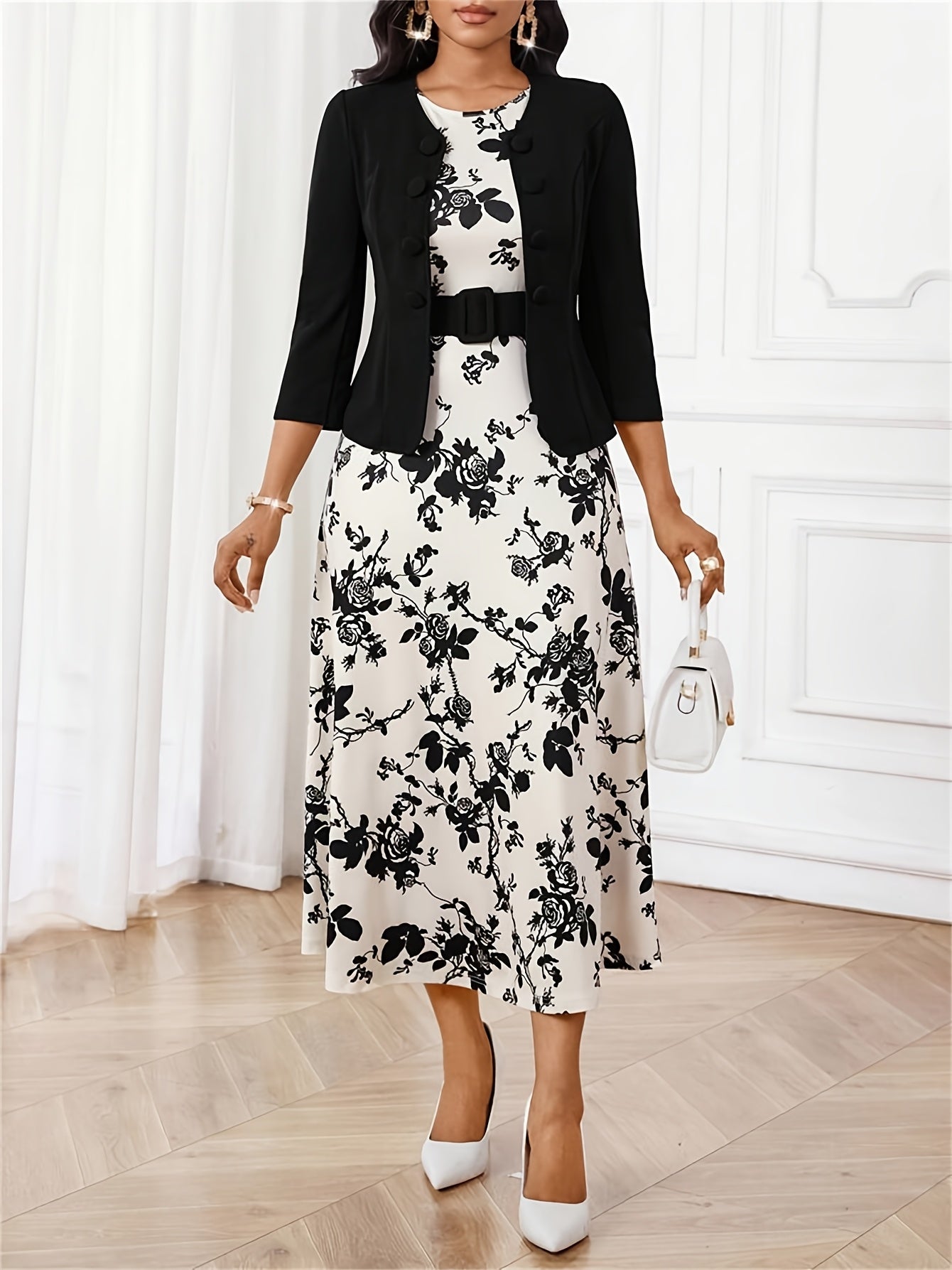 Luxe | Printed Belted Two-Piece