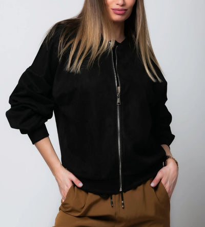 Zara | Chic Suede Bomber Jacket
