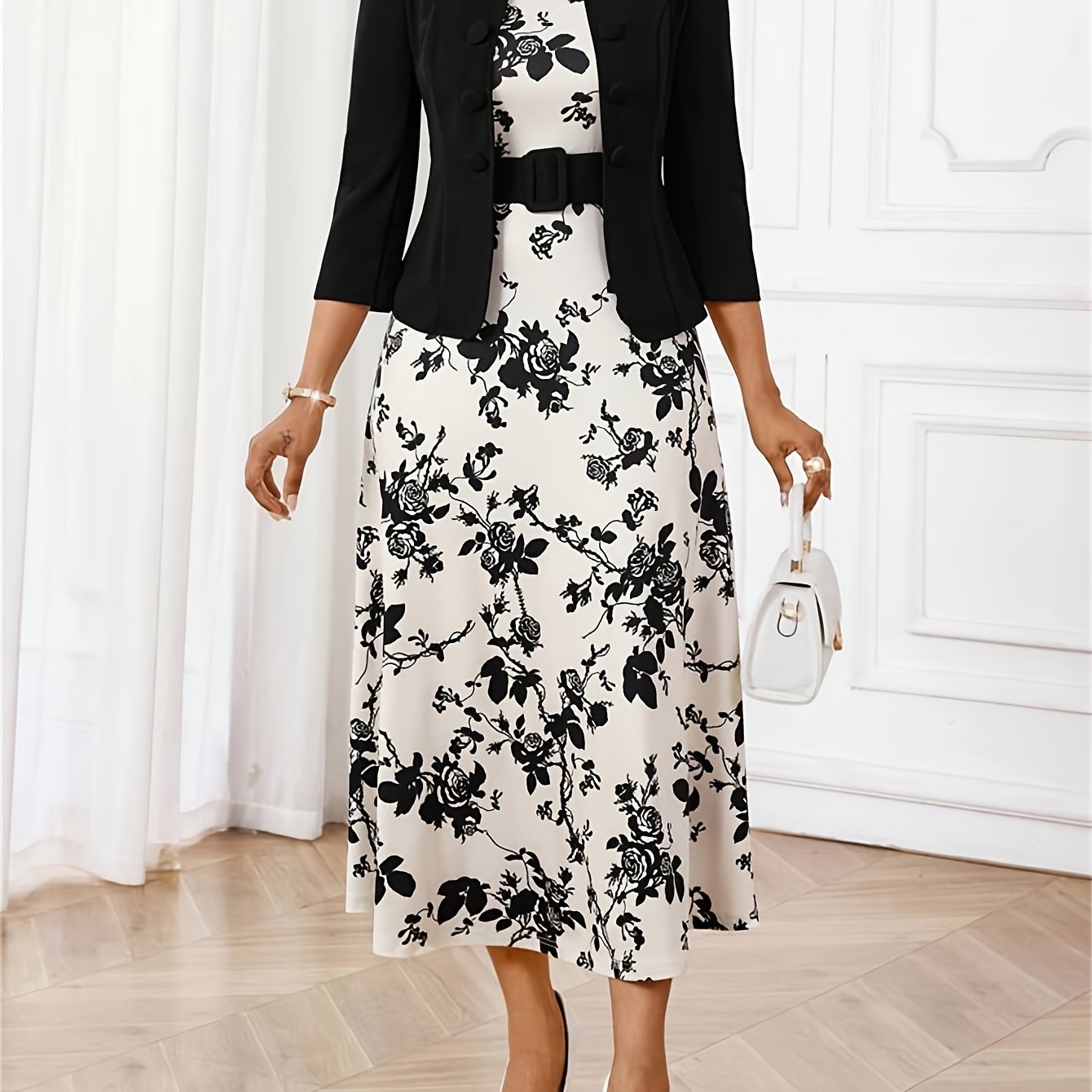 Luxe | Printed Belted Two-Piece