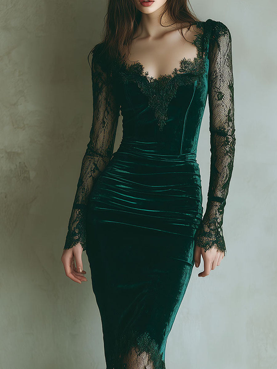 Verve | Luxurious Velvet Lace Dress