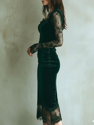 Verve | Luxurious Velvet Lace Dress