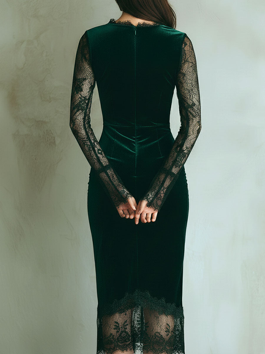 Verve | Luxurious Velvet Lace Dress