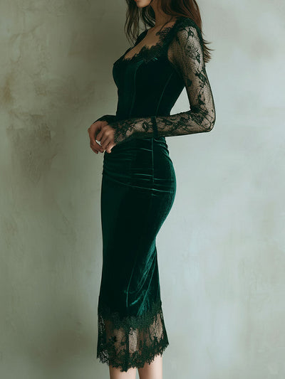 Verve | Luxurious Velvet Lace Dress