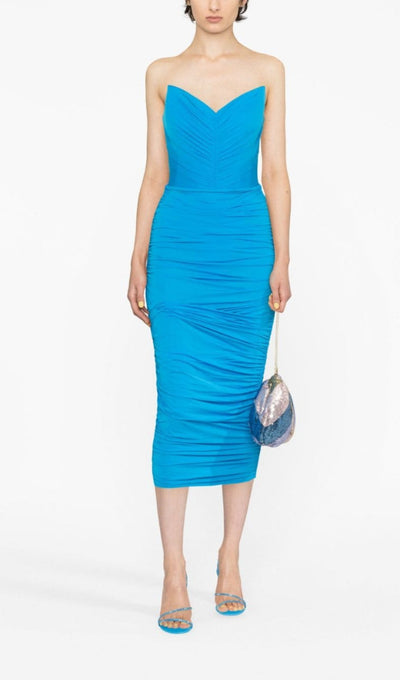 Azure | Chic Strapless Midi Dress