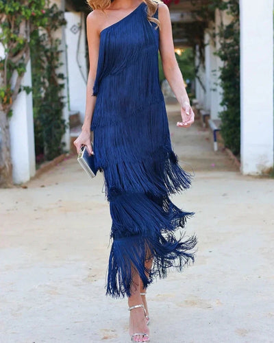 Sable | Chic Fringe Maxi Dress
