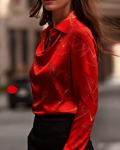 Luxe | Satin Long-Sleeved Blouse