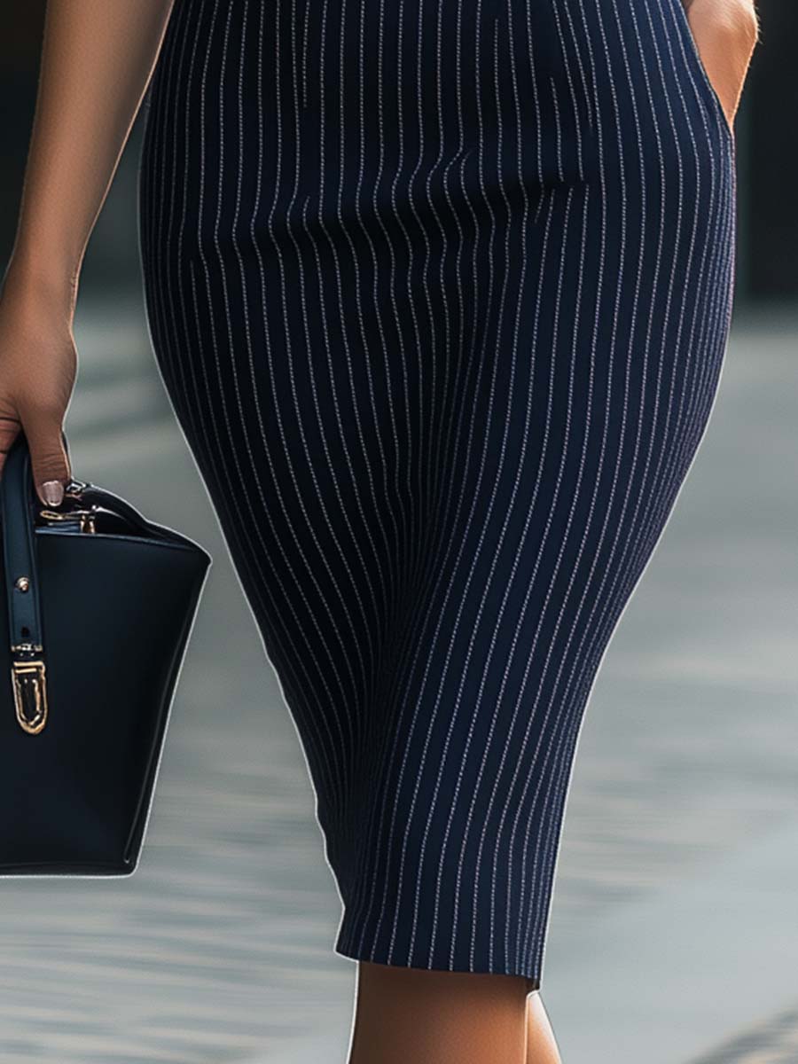 Vogue | Tailored Pinstripe Pencil Dress