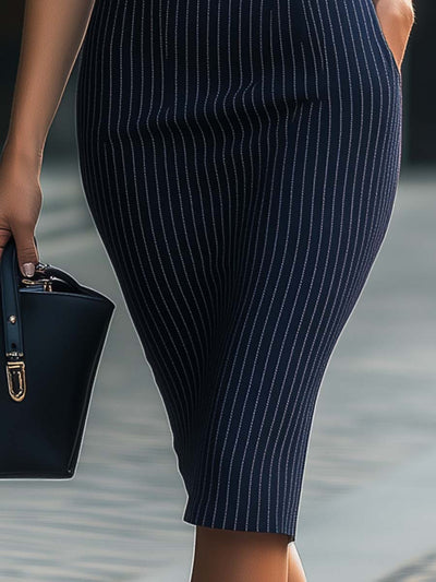 Vogue | Tailored Pinstripe Pencil Dress