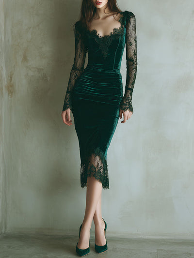 Verve | Luxurious Velvet Lace Dress