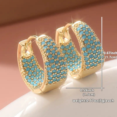 Marina | Gold-Tone Turquoise Hoops