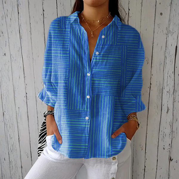 Navy | Chic Striped Blouse