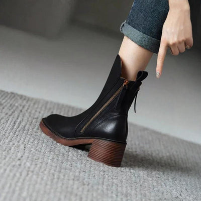 Mira | Chic Leather Ankle Boots