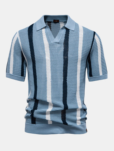 Cove | Striped V-Neck Polo & Trousers