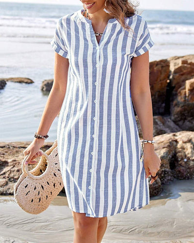 Zara | Chic Striped Shirt Dress