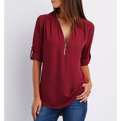 Gwen | Stylish Zipper Blouse
