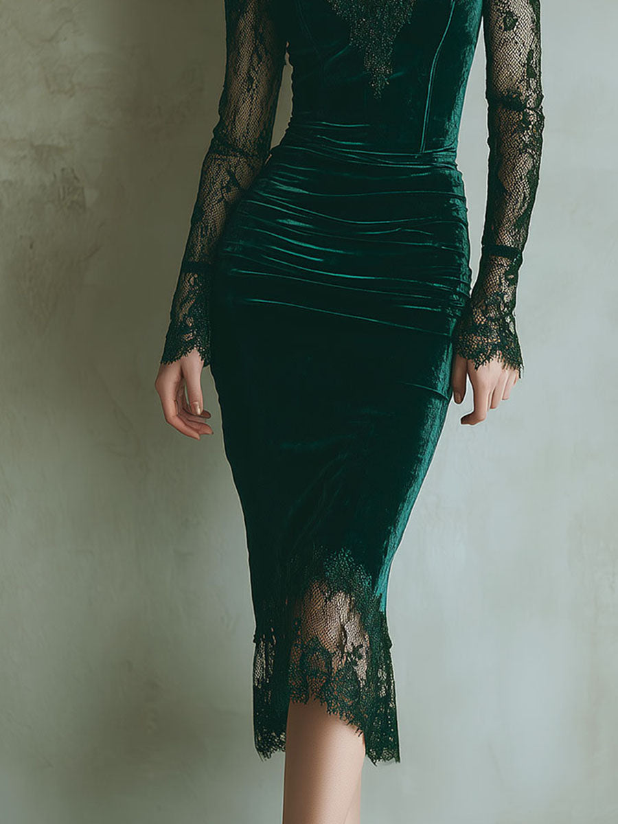 Verve | Luxurious Velvet Lace Dress