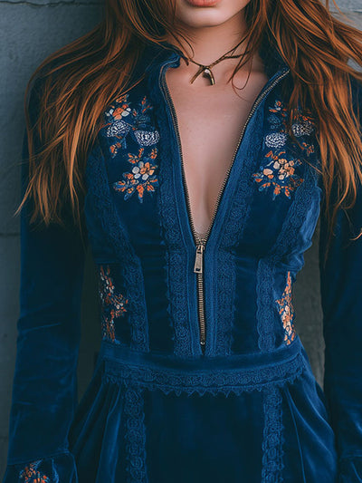 Zara | Boho Velvet Mini Dress